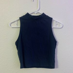 Navy blue mock neck tank top